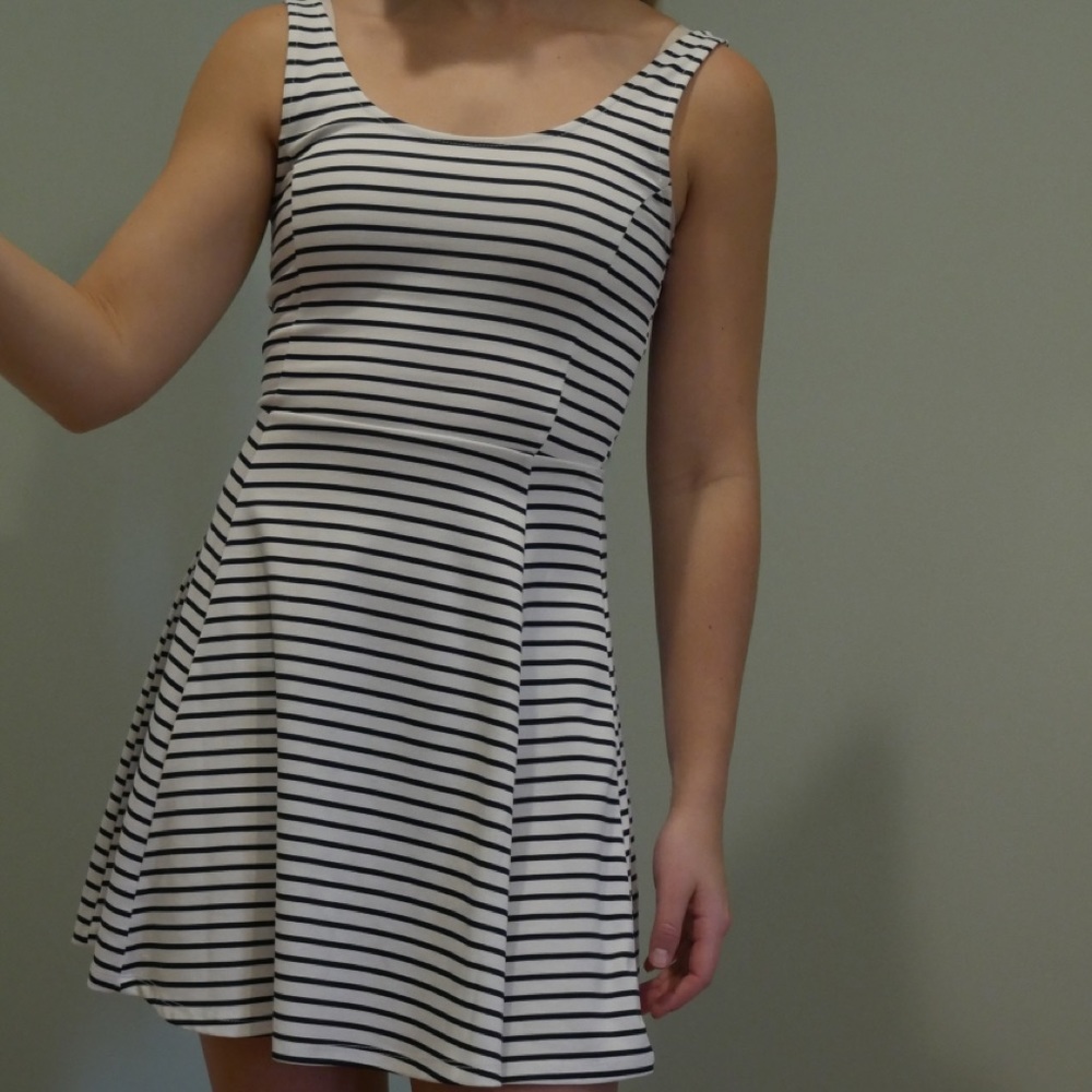 H&M striped a-line dress